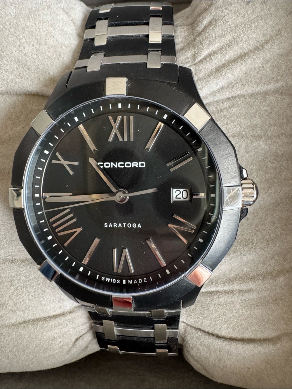 Saratoga Men's Black Stainless Steel Watch